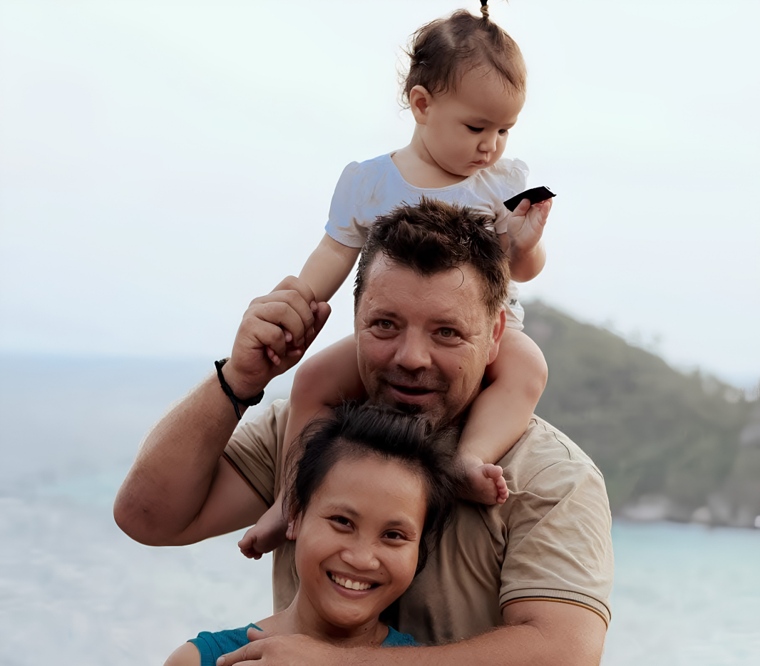 Tom and his family at The Fisherman's Villas, Koh Tao